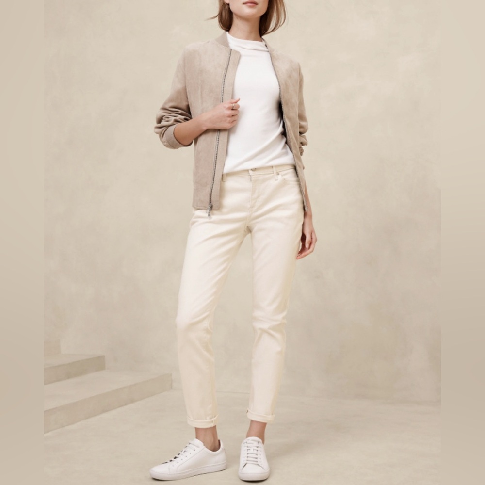 Banana Republic Ecru Girlfriend Jeans